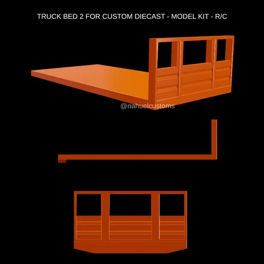 1/25th scale resin 3d printed truck flatbed by Nahuel Customs