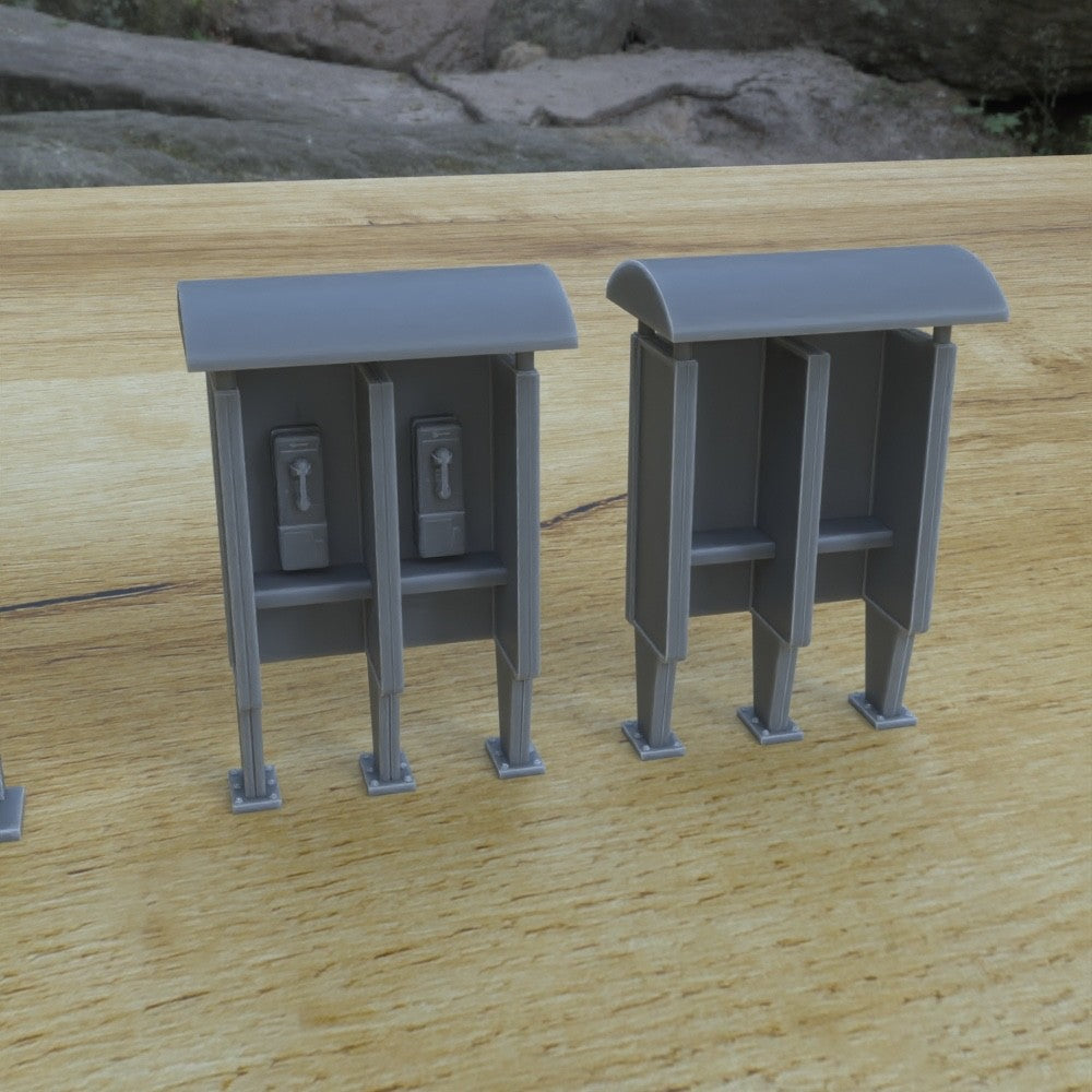 1/25th scale resin 3-D printed covered telephone booth set by Myportal Studios