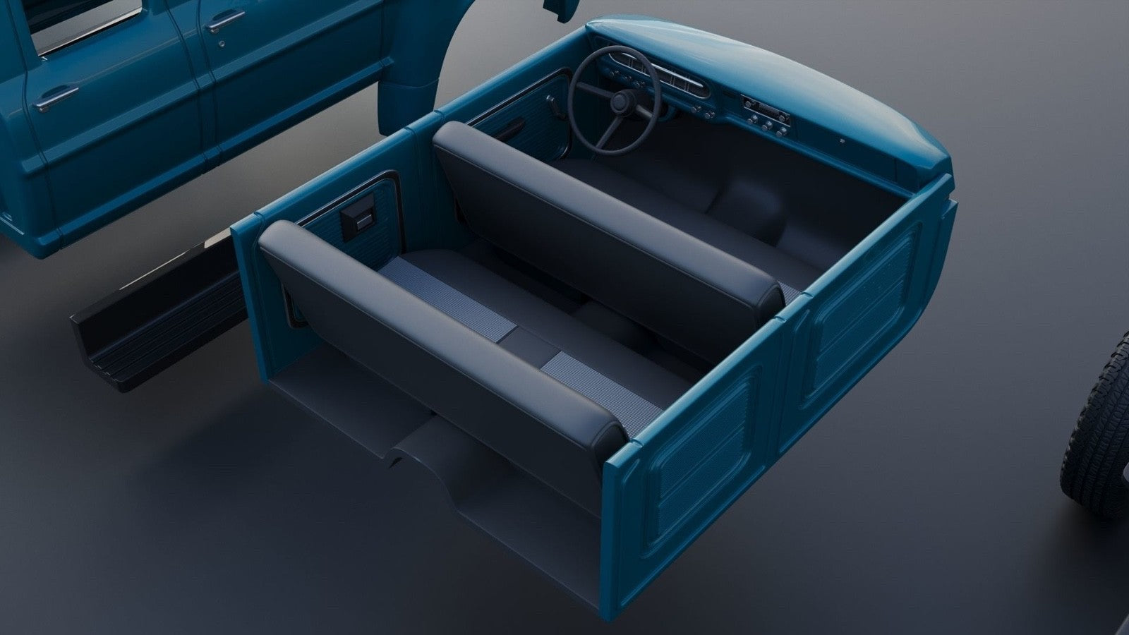 1/48 resin 3d printed 1971 F-750 Crew Cab pickup/utility bed work truck