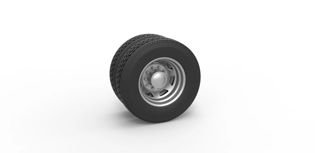 1/25 scale resin 3d printed 7 hole wheel and tire set by 3D TECH DESIGN
