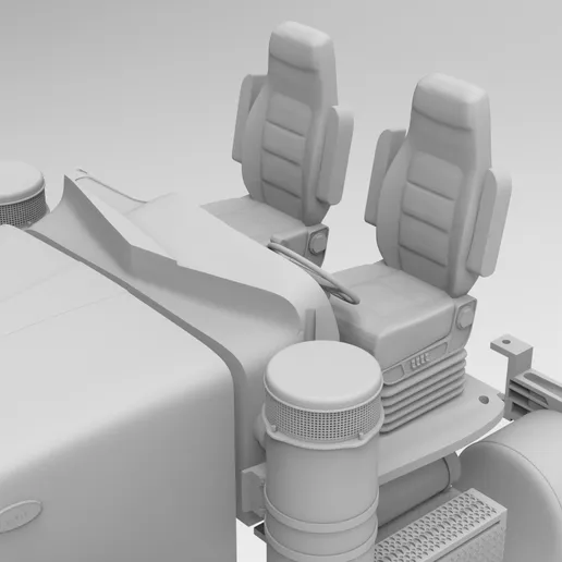 1/25th resin 3d printed Peterbilt 367 day cab designed by Alfa Centauri Trucks