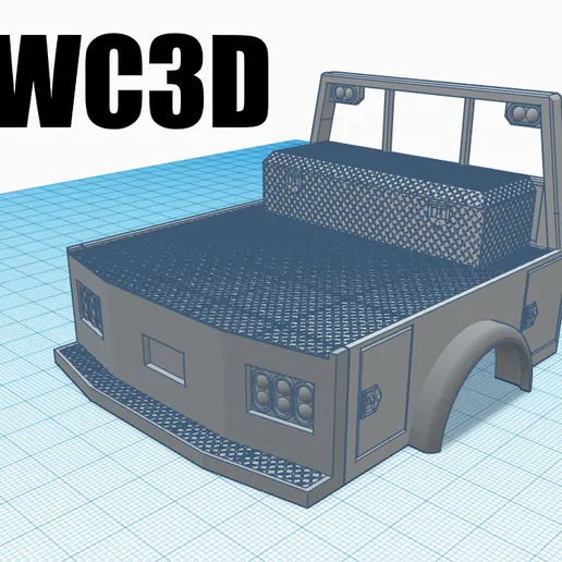 resin 3d printed ONE TON UTILTY BODY 1/25-24TH SCALE WC3D