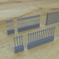 1/25th scale resin 3-D printed wrought iron fence set by Myportal Studios