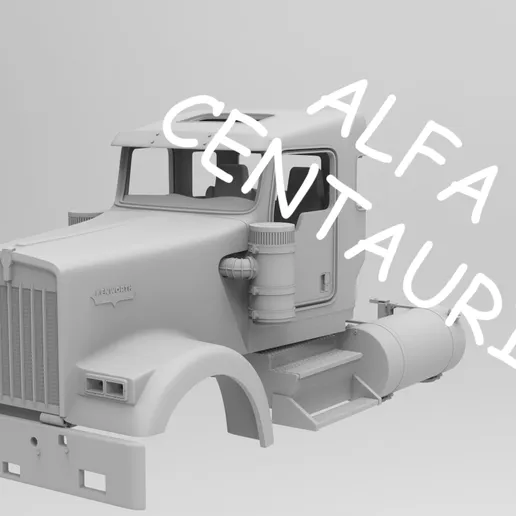 1/25th 3d printed KW W900L 3 window ext cab  day cab kit by Alpha Centauri