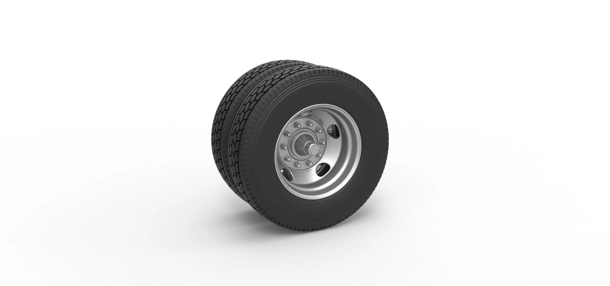 1/25th scale 5 Hole double wheel for trailer by 3dtech design