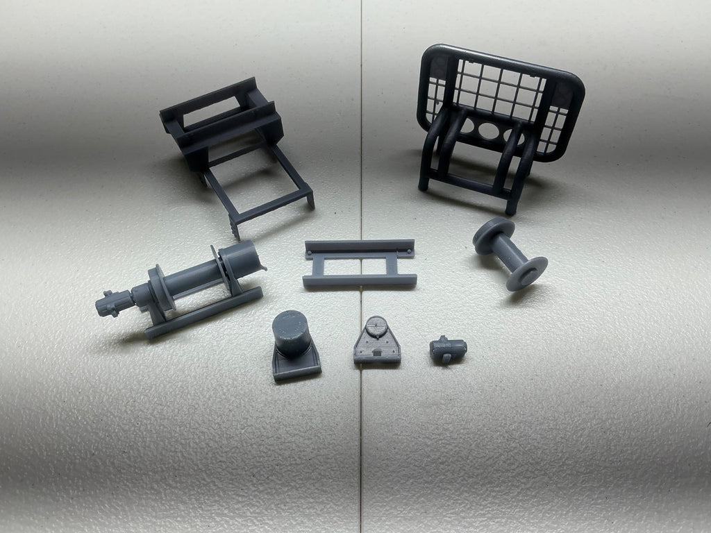 resin 3d printed OILFIELD CAGED WINCH ASSEMBLY 1/50th SCALE KIt by WC3D
