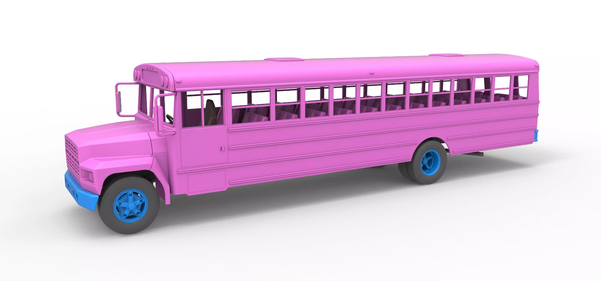 1/25th scale resin 3d printed 82 Ford school bus by 3dtech design