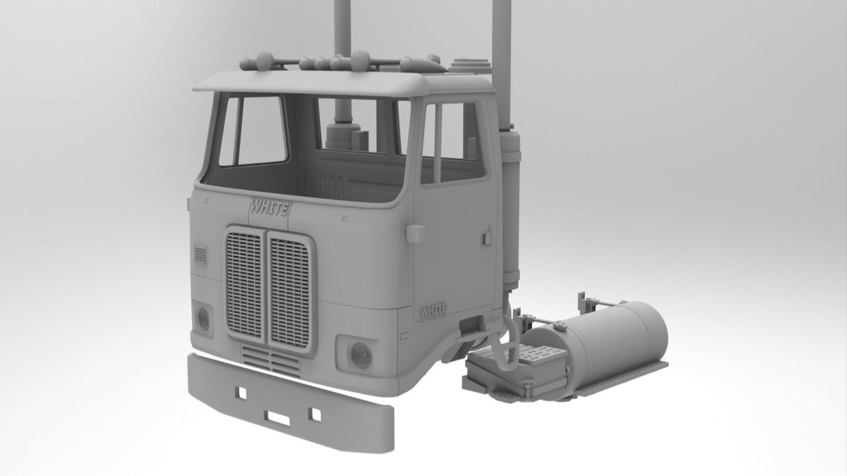 1/25 resin 3d printed WHITE ROAD COMMANDER 2 DAYCAB (no interior)