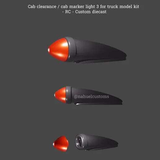 1/25 resin 3d printed truck cab marker lights set 3 ( 5 lights)by Nahuel Customs