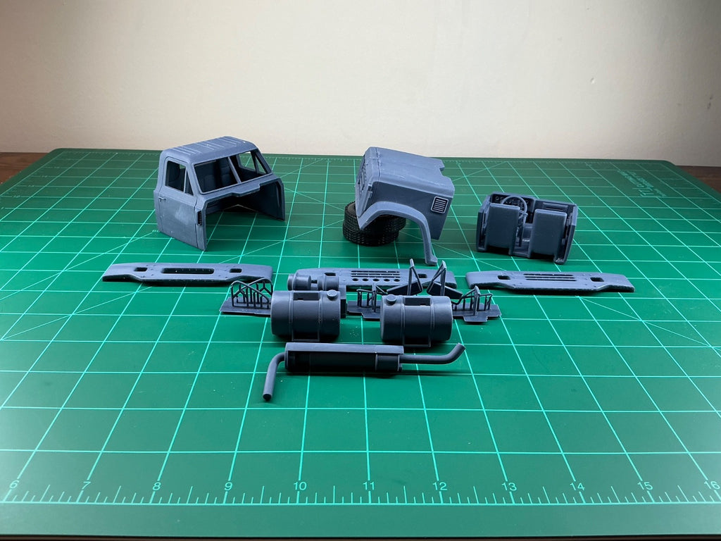 1/25th 3d printed resin Chevy C90 long nose truck cab by Nahuel Customs