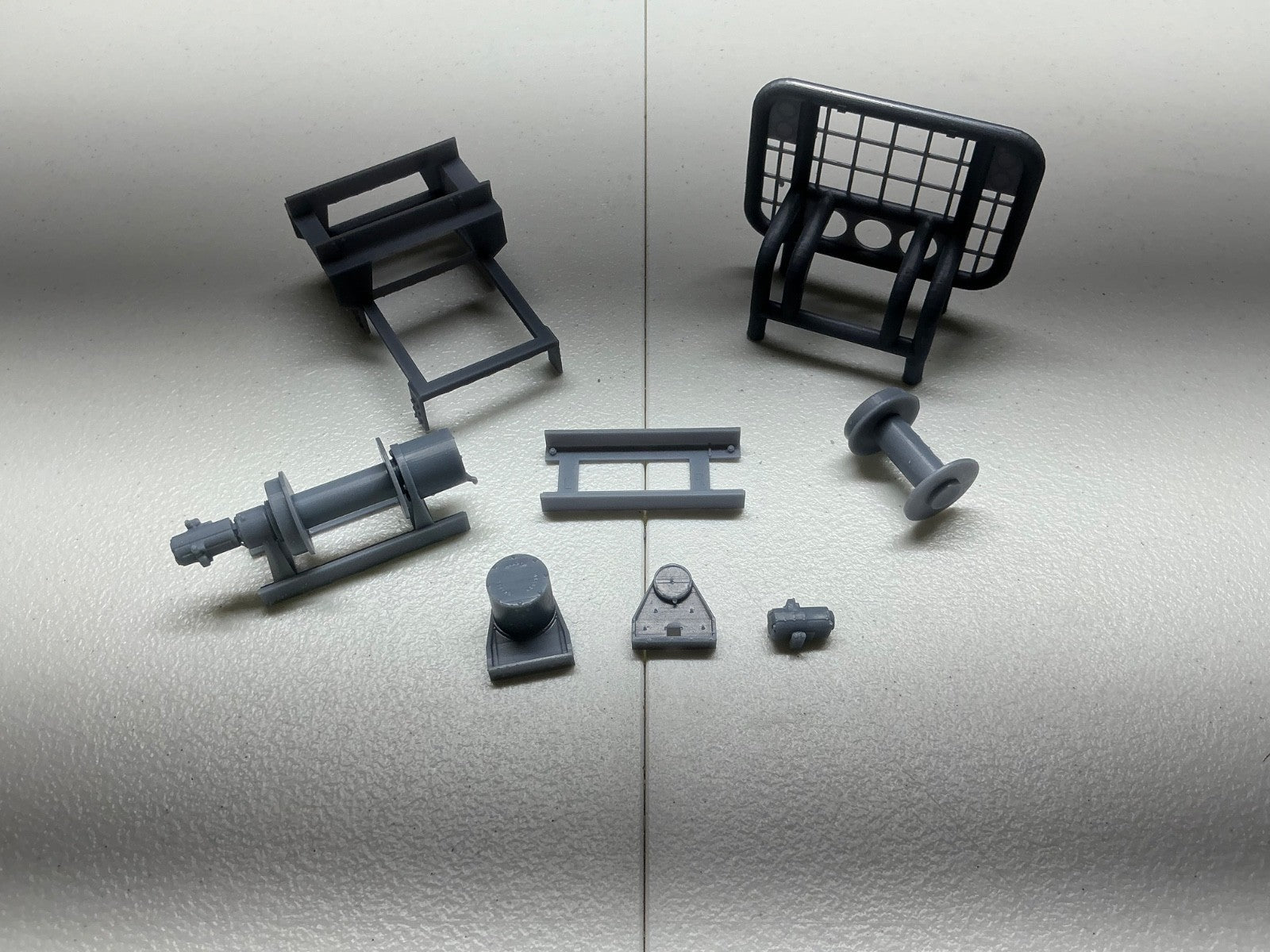 resin 3d printed OILFIELD CAGED WINCH ASSEMBLY 1/50th SCALE KIt by WC3D