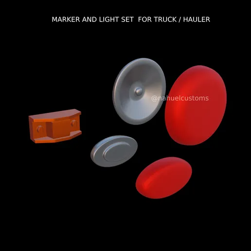 1/25 resin 3d printed marker light pack, 4pcs each by Nahuel Customs