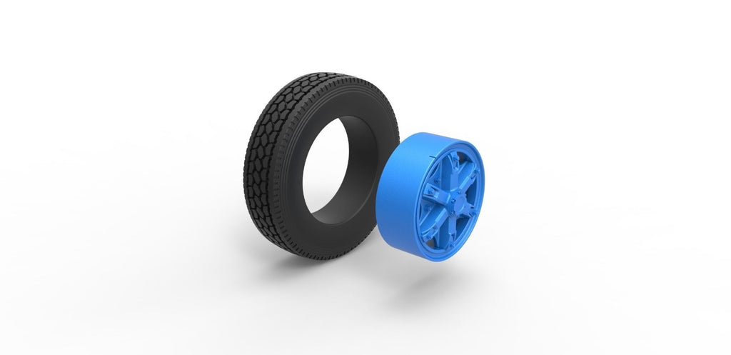 1/35 scale resin 3d printed  6 spoke truck wheel set by 3dtech design