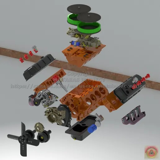 1/25 resin 3d printed DODGE HEMI 426 CROSS RAM - ENGINE