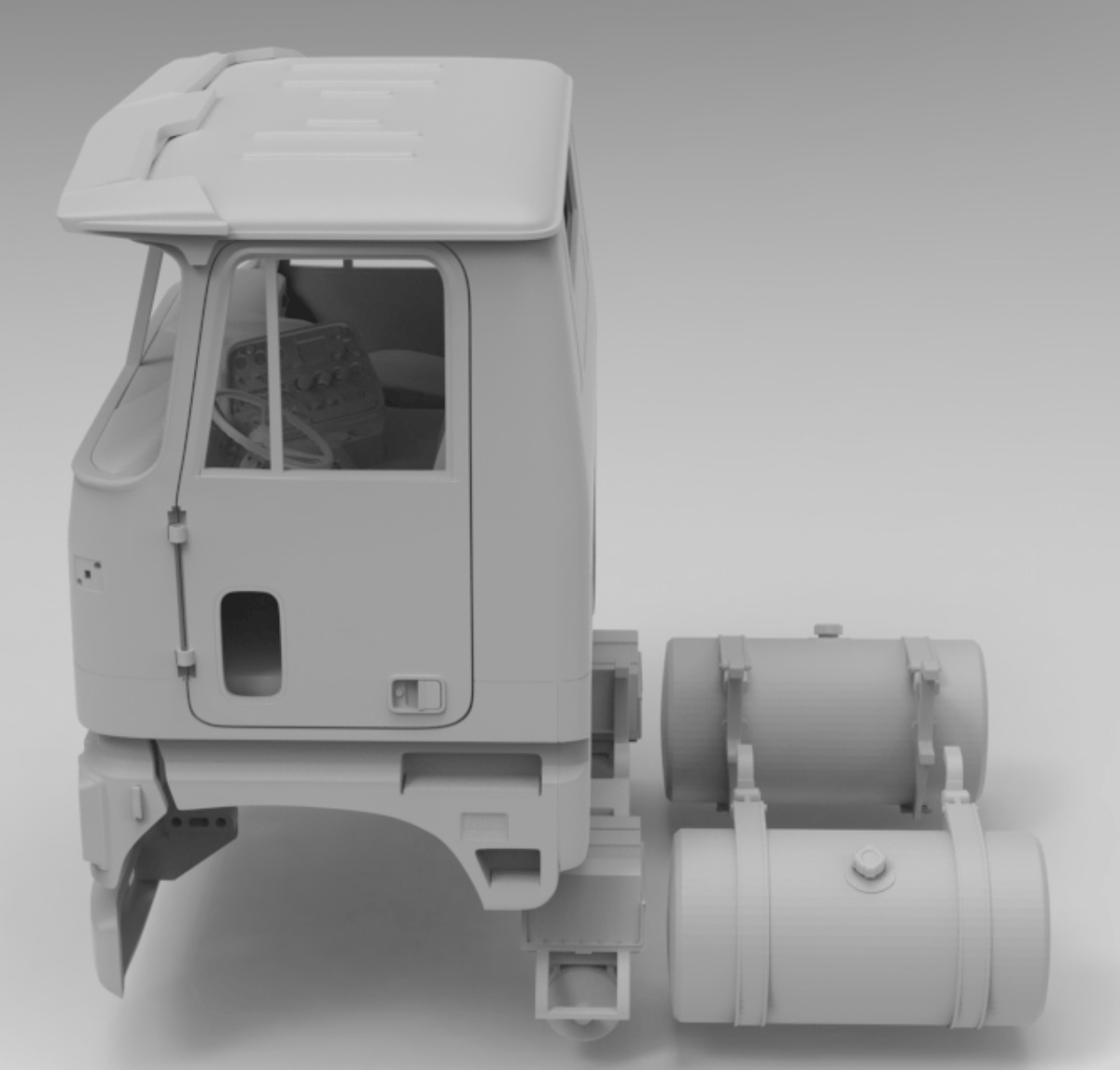 3d printed 1/24th Ford CL 9000 SCALE CAB 64" DAY CAB dual headlight version