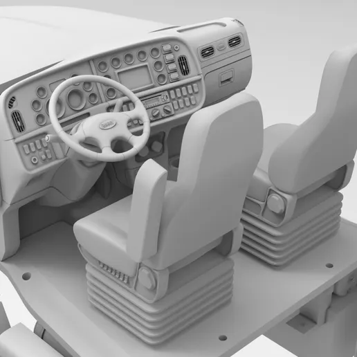 1/25 resin printed Peterbilt 386 flat top day cab by Alfa Centauri