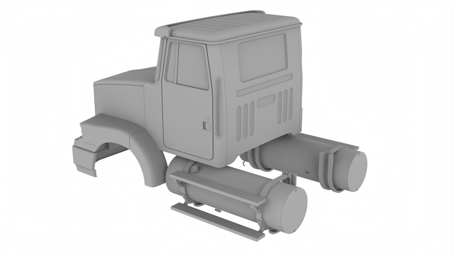 1/25th resin 3d printed White-Volvo WIA64T 1/24 SCALE daycab by Alfa-Centauri