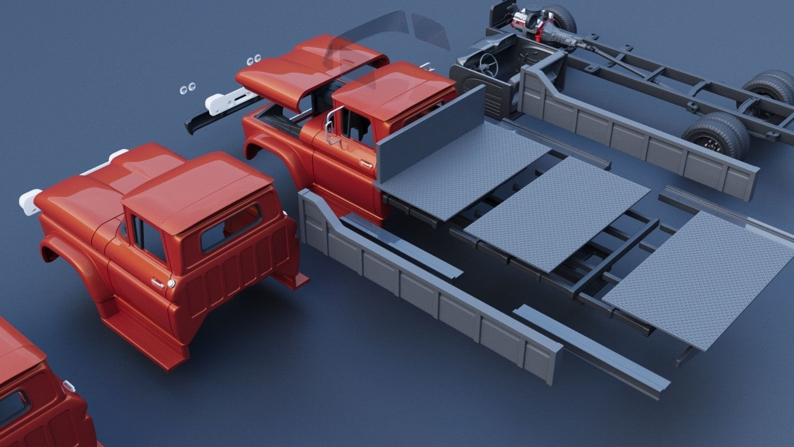 1/25 resin 3d printed unassembled landscape/cargo bed only, by Andrey Bezrodney
