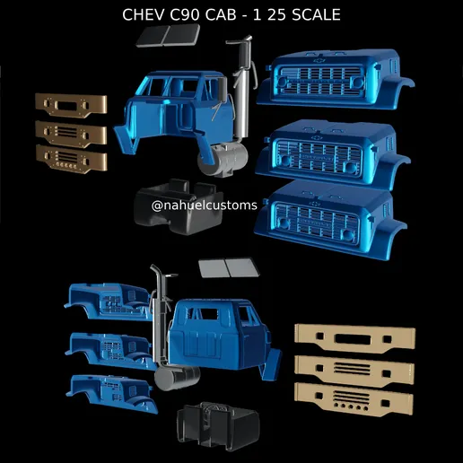 1/25th scale 3d printed resin CHEV C90 CAB READ DISCRIPTION