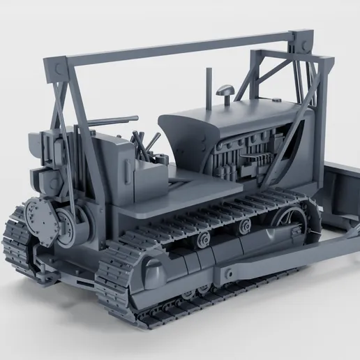 1/25 resin printed D8 dozer with blade attachment WWII by wargame3d
