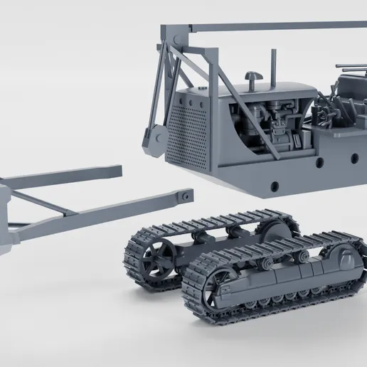 1/25 resin printed D8 dozer with blade attachment WWII by wargame3d