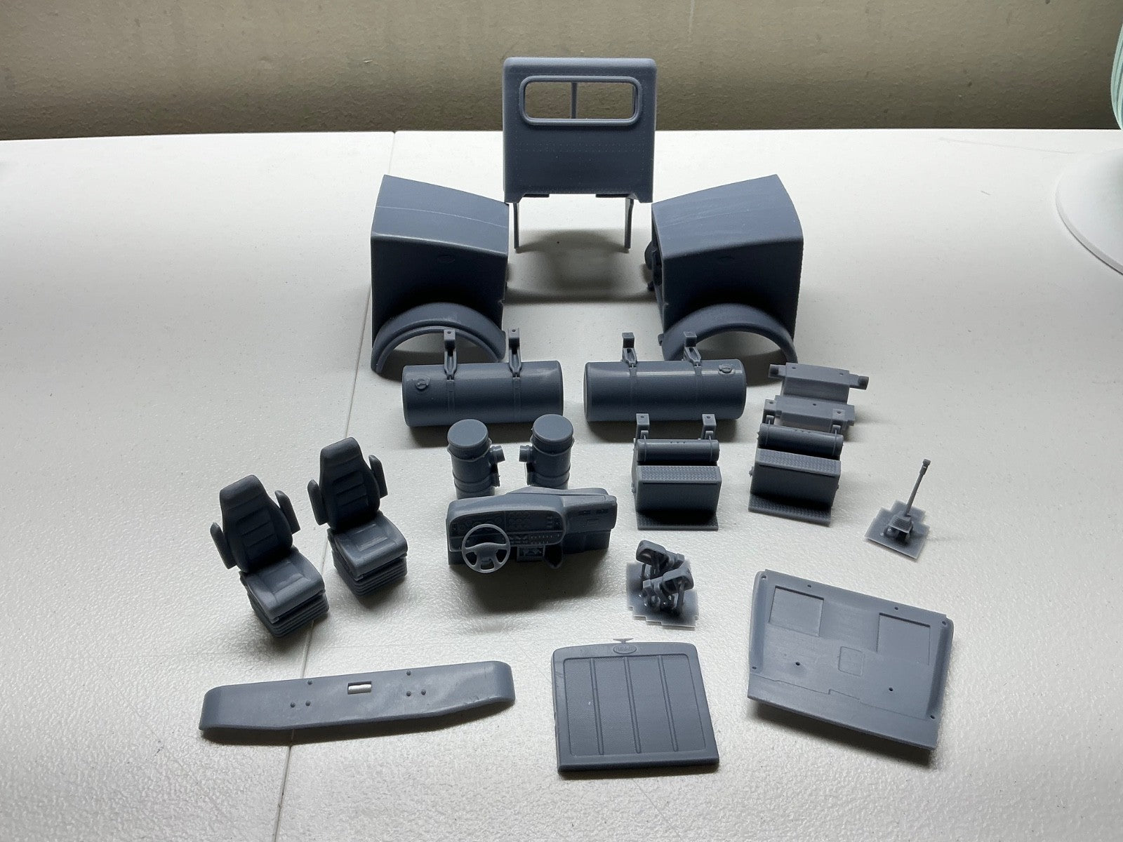 1/25 resin 3d printed Peterbilt 367 day cab designed by Alfa Centauri Trucks