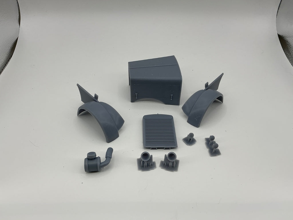 1/25th scale resin 3d printed Peterbilt 281 hood by anonymous. Read description.