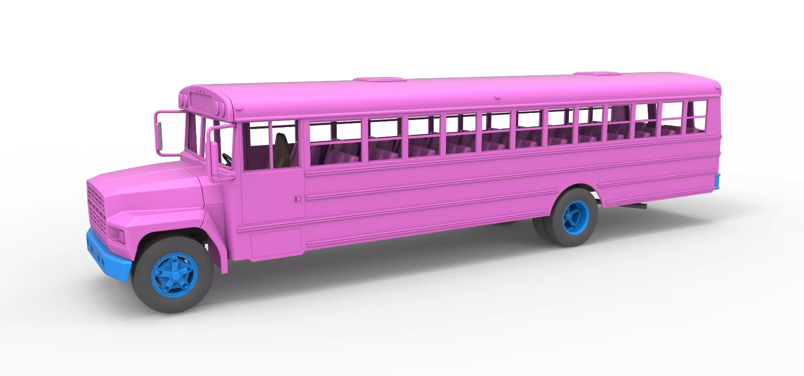 1/25th scale resin 3d printed 82 Ford school bus by 3dtech design