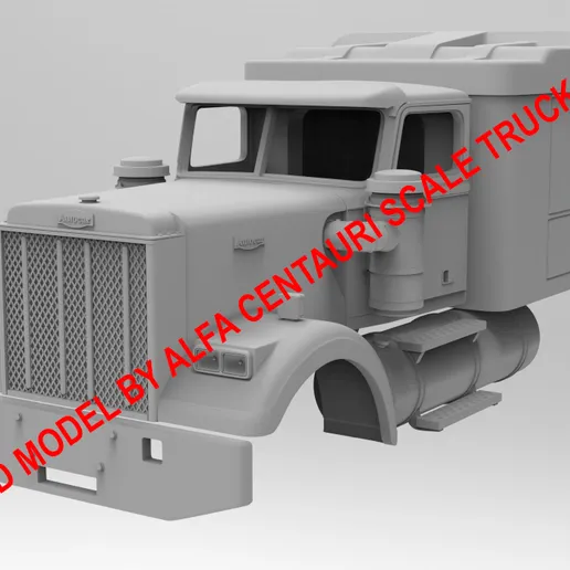 1/25 resin 3d printed Autocar AT64F W/60" sleeper by Alpha Centauri