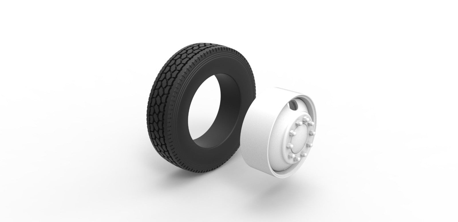 1/25 scale resin 3d printed 2 hole wheels and tires set by by 3D Tech Design