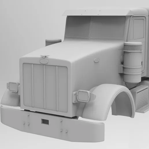 1/25th resin 3d printed Peterbilt 367 day cab designed by Alfa Centauri Trucks