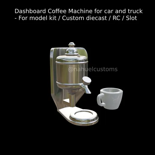 1/25 resin 3d printed small coffee maker w/cup by Nahuel Customs