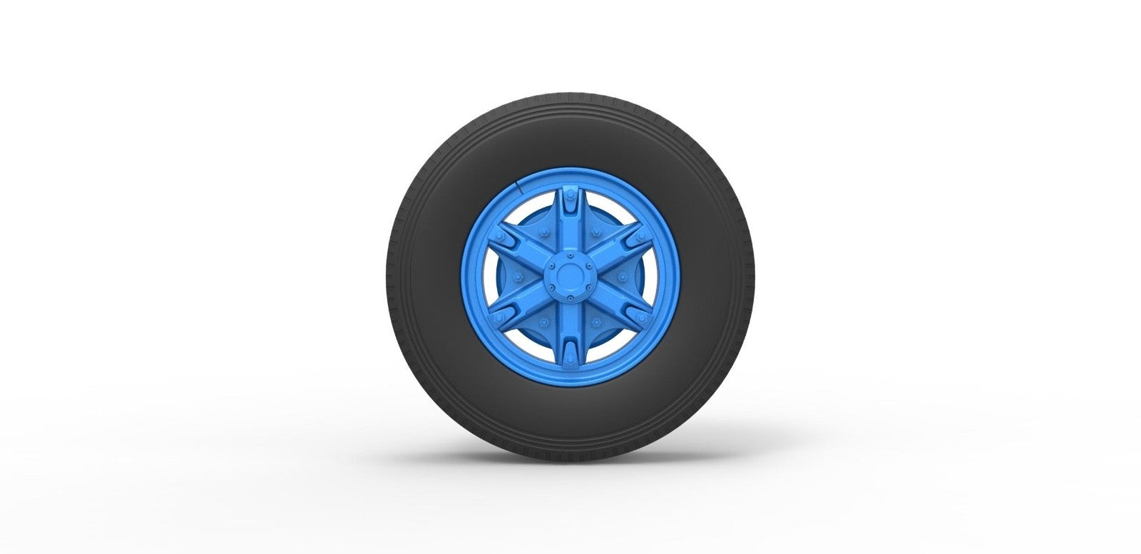 1/25th scale resin 3d printed  6 spoke truck wheel set by 3dtech design