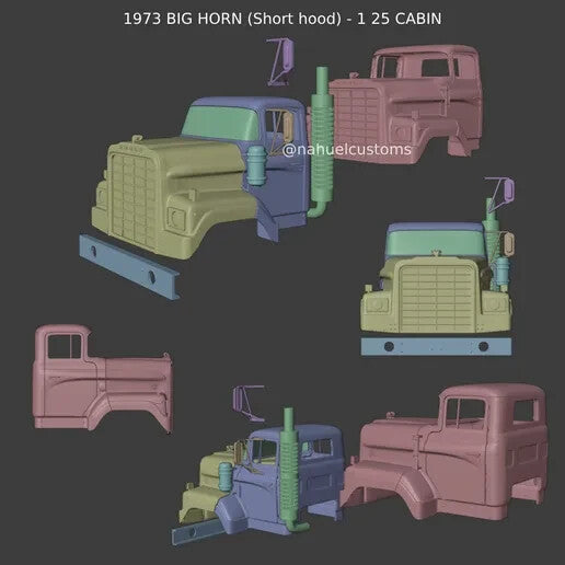 1/25th scale 3d printed 1973 BIG HORN (Short hood)