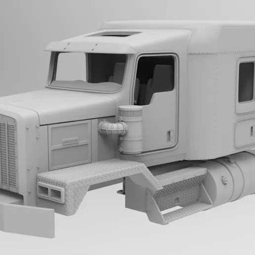 1/25th resin 3d printed Kenworth C500 single steer sleeper  by Alpha Centauri