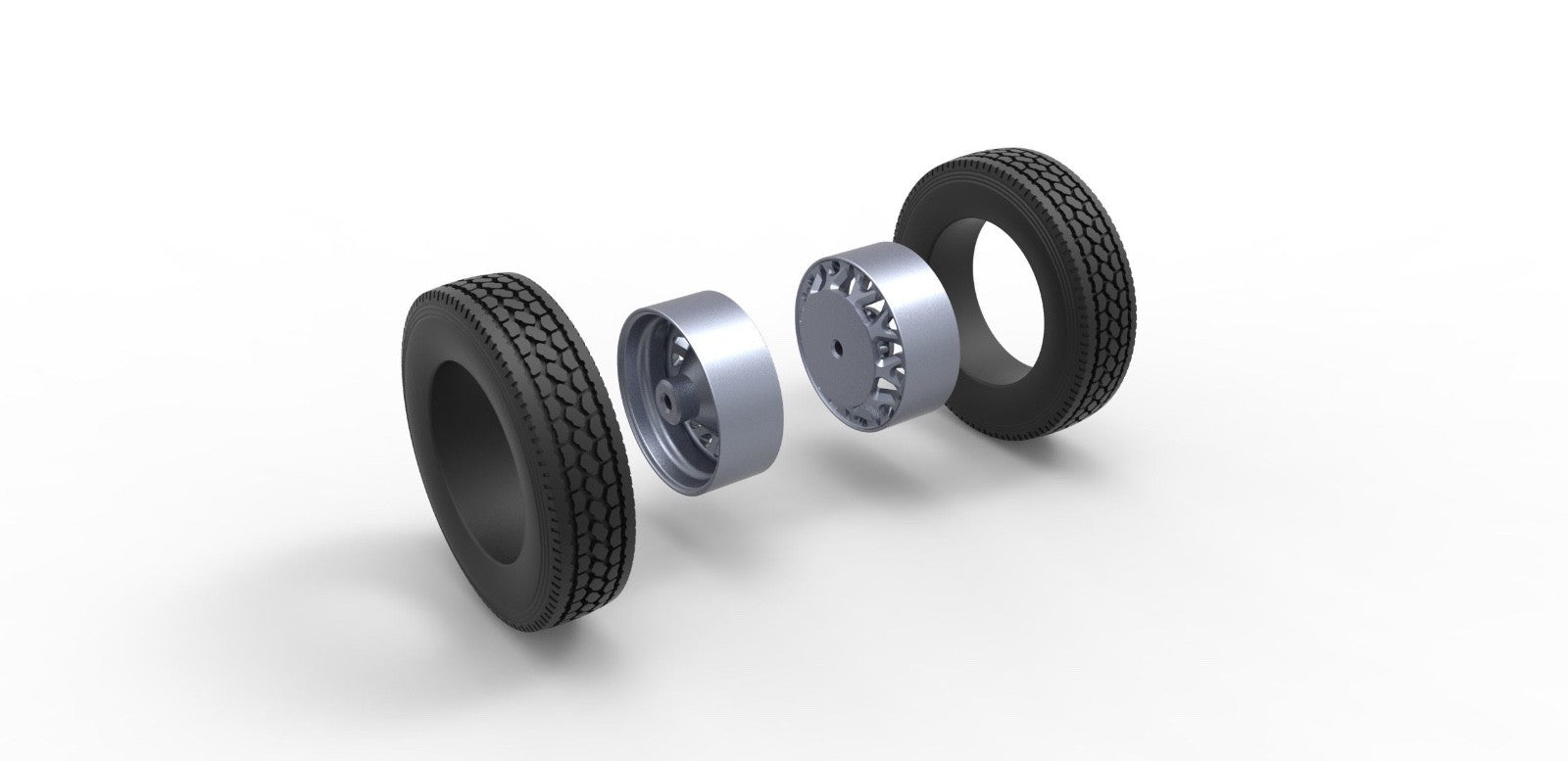 1/25 resin 3d printed custom wheel an tire set by 3D TECH DESIGN