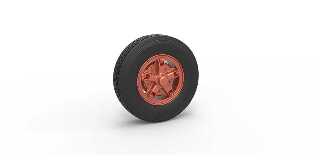 1/35 resin 3d printed 5 spoke wheel and tire set by 3D TECH DESIGN