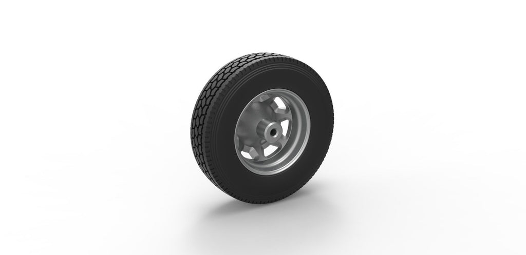1/25 scale resin 3d printed 7 hole wheel and tire set by 3D TECH DESIGN