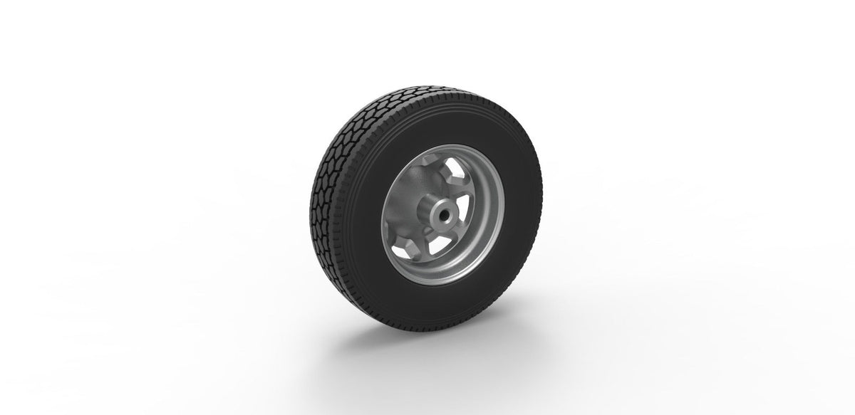 1/25 scale resin 3d printed 7 hole wheel and tire set by 3D TECH DESIGN