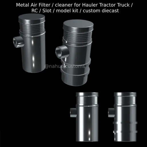 1/25 resin 3d printed semi air filters (4pcs, 2 each style) by Nahuel Customs