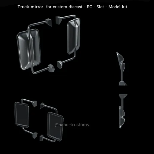 1/25 resin 3d printed truck mirror set ( 2 sets) by Nahuel Customs