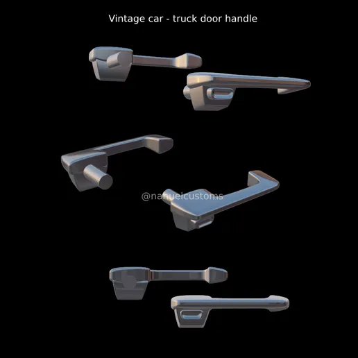 1/25 resin 3d printed vintage door handles by Nahuel Customs 2 sets each style
