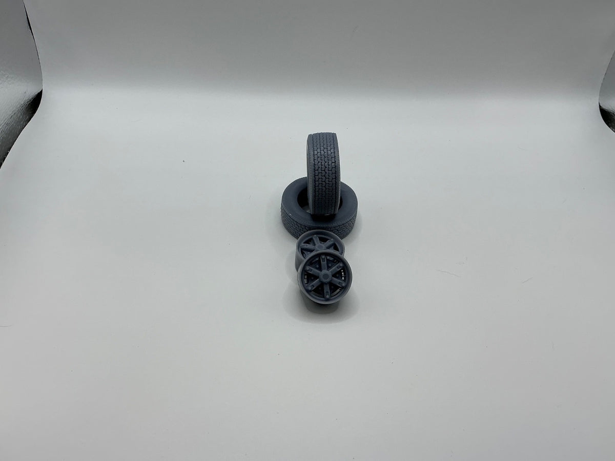 1/25th scale resin 3d printed Front float 6 spoke truck wheel by 3dtech design