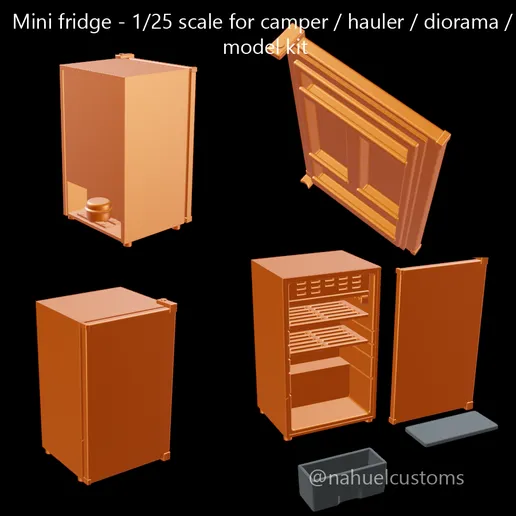 1/25 resin 3d printed mini fridge by Nahuel Customs