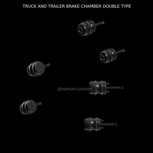 1/25 resin 3d printed brake chamber assy (4pcs) by Nahuel Customs