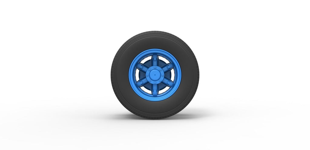 1/25th scale resin 3d printed  6 spoke truck wheel set by 3dtech design