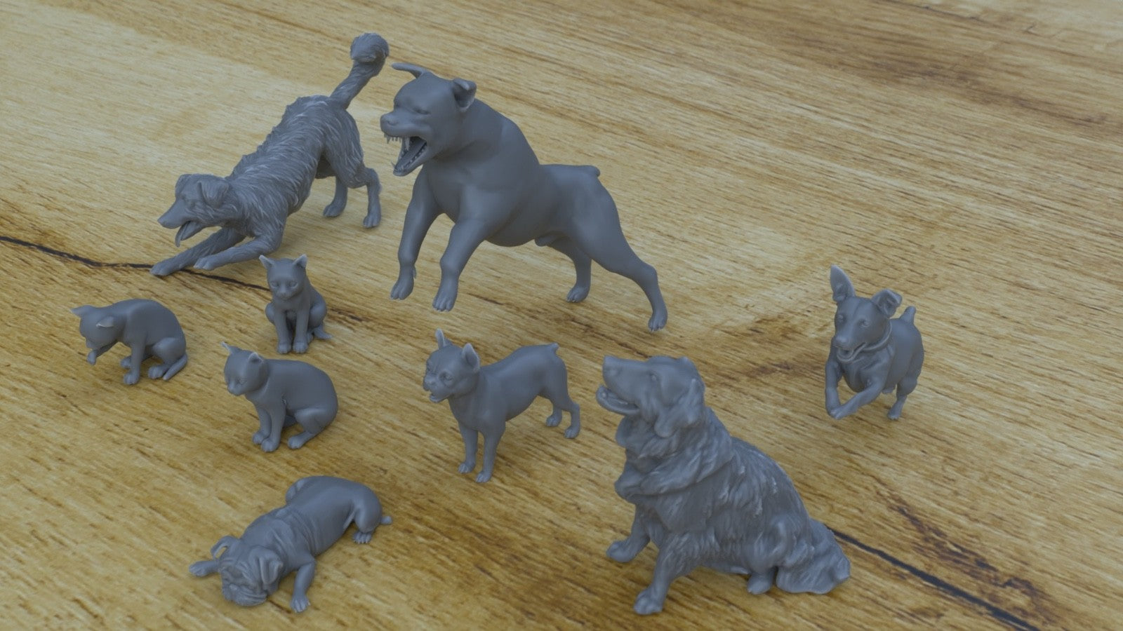 1/25th scale resin 3d printed animal figures for diorama by Myportal Studios