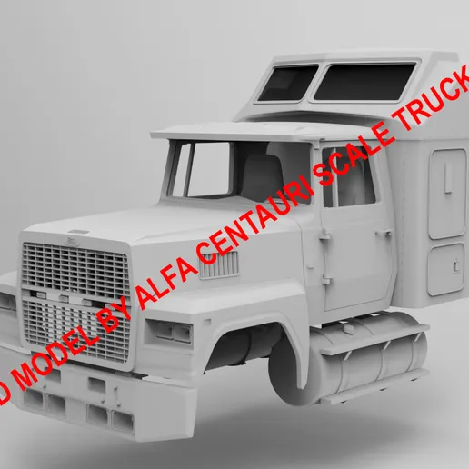 1/25th 3d printed Ford LTL9000 with aero sleeper kit by Alpha Centauri