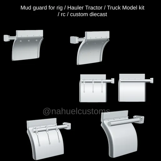 1/25 resin 3d printed mud guards 1 set each style by Nahuel Customs