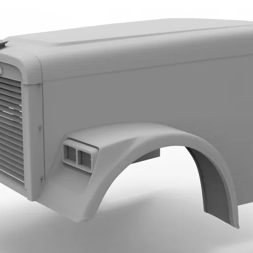 1/25th 3d printed Freightliner FLD 120 classic long hood kit by Alpha Centauri
